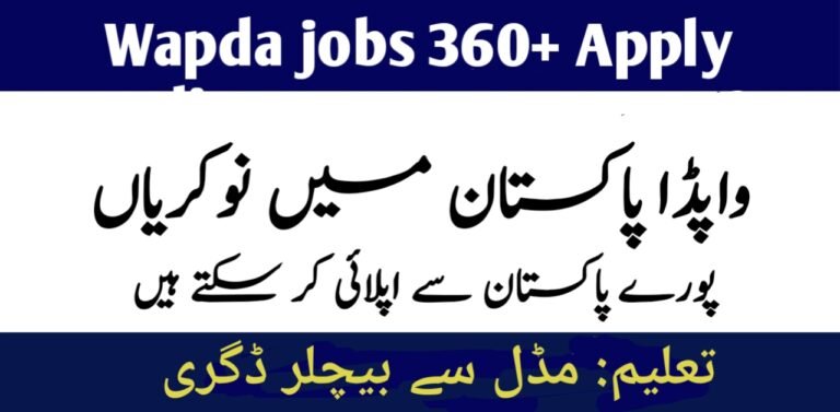 WAPDA 360+ posts jobs 2024, Apply online