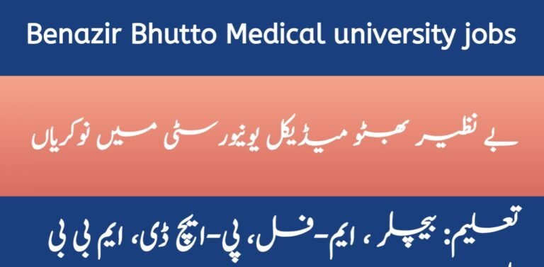 Benazir Bhutto Medical University Jobs 2024