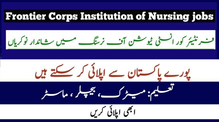 Frontier Corps Institution of Nursing jobs 2024